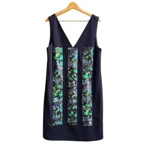 Vera Wang Shift Dress with Sequins Detail, Size large
